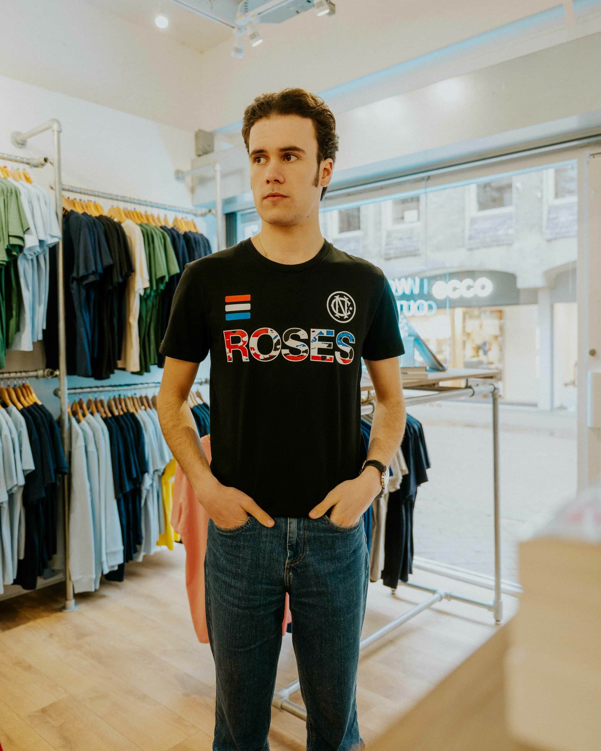 The North Curve Roses Tee - Black