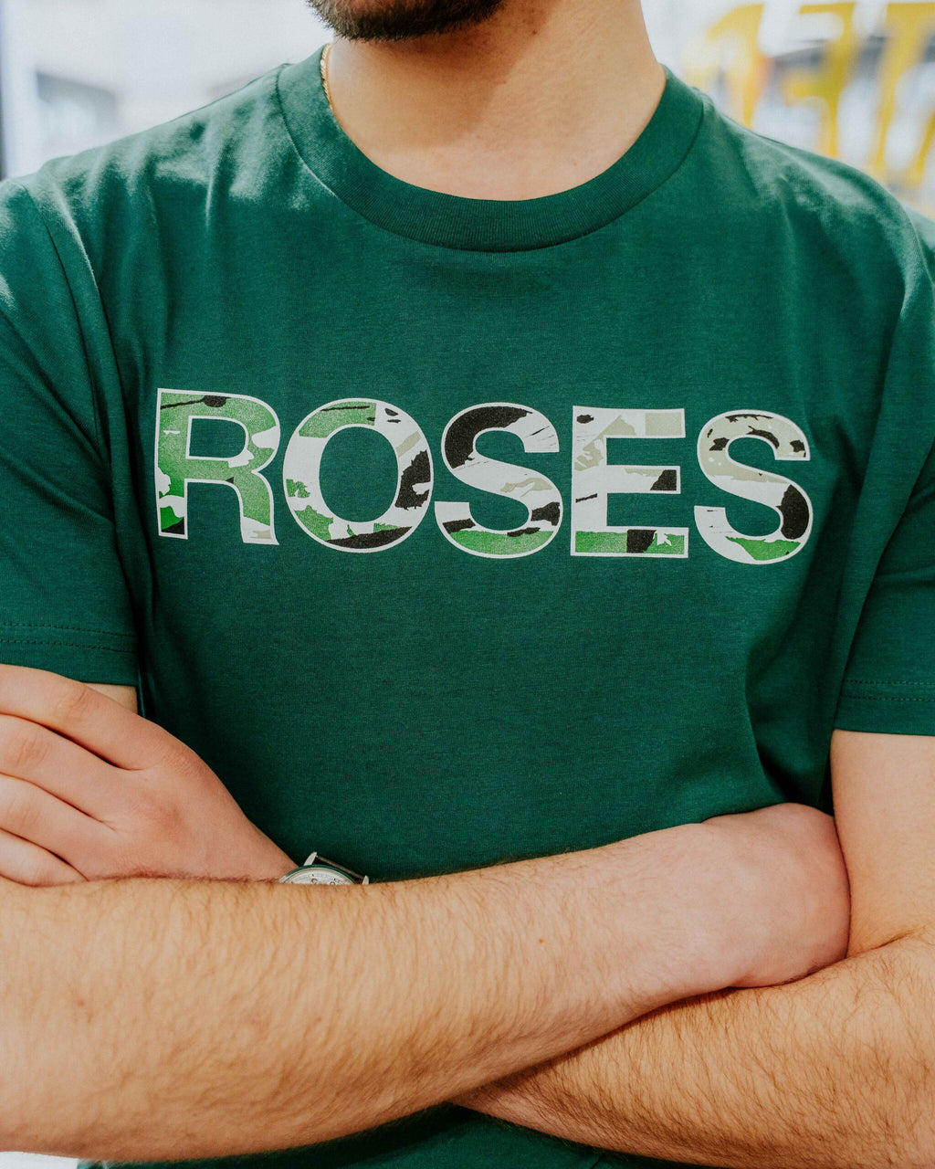 The North Curve Roses Tee - Green