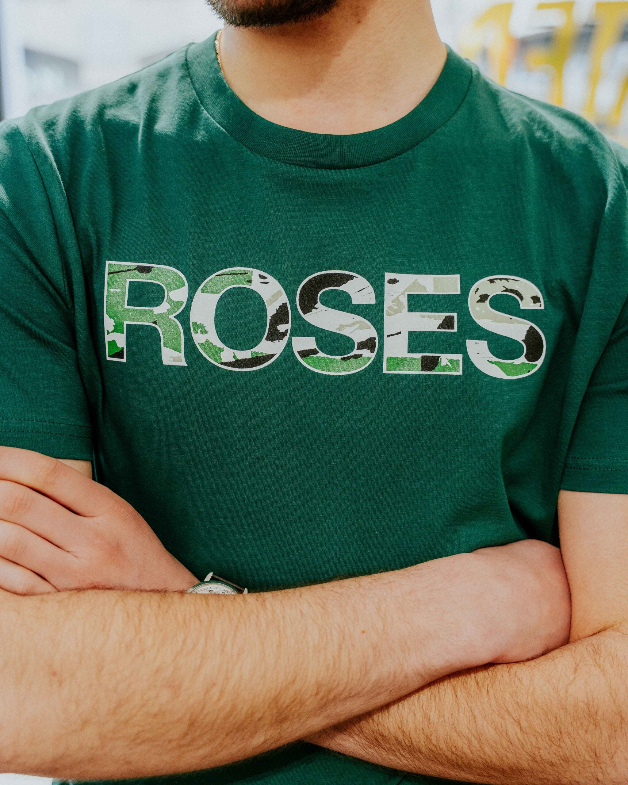The North Curve Roses Tee - Green