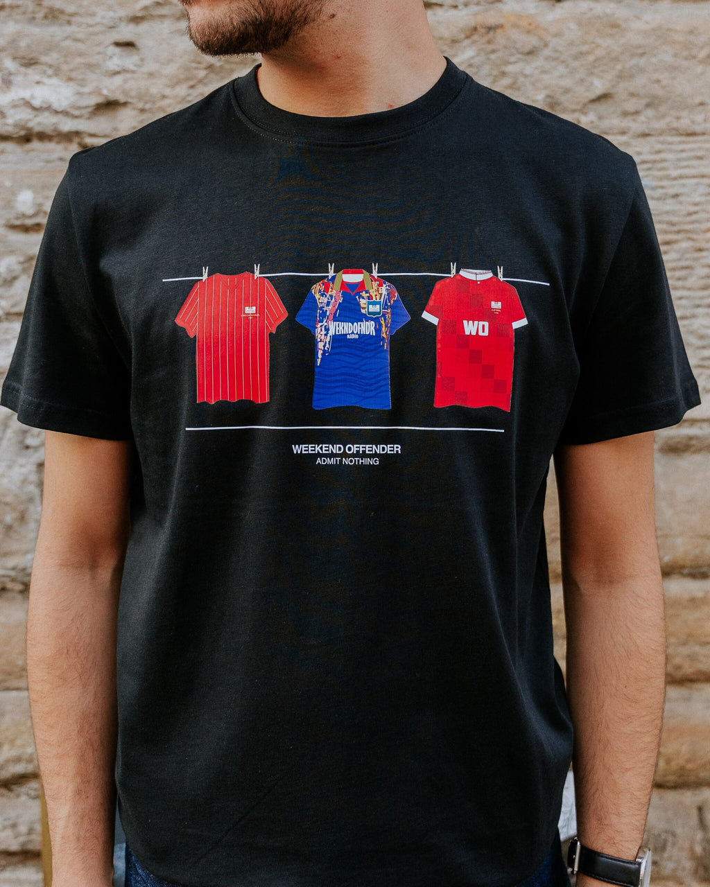 Weekend Offender Aberdeen Washing Line Tee - Black