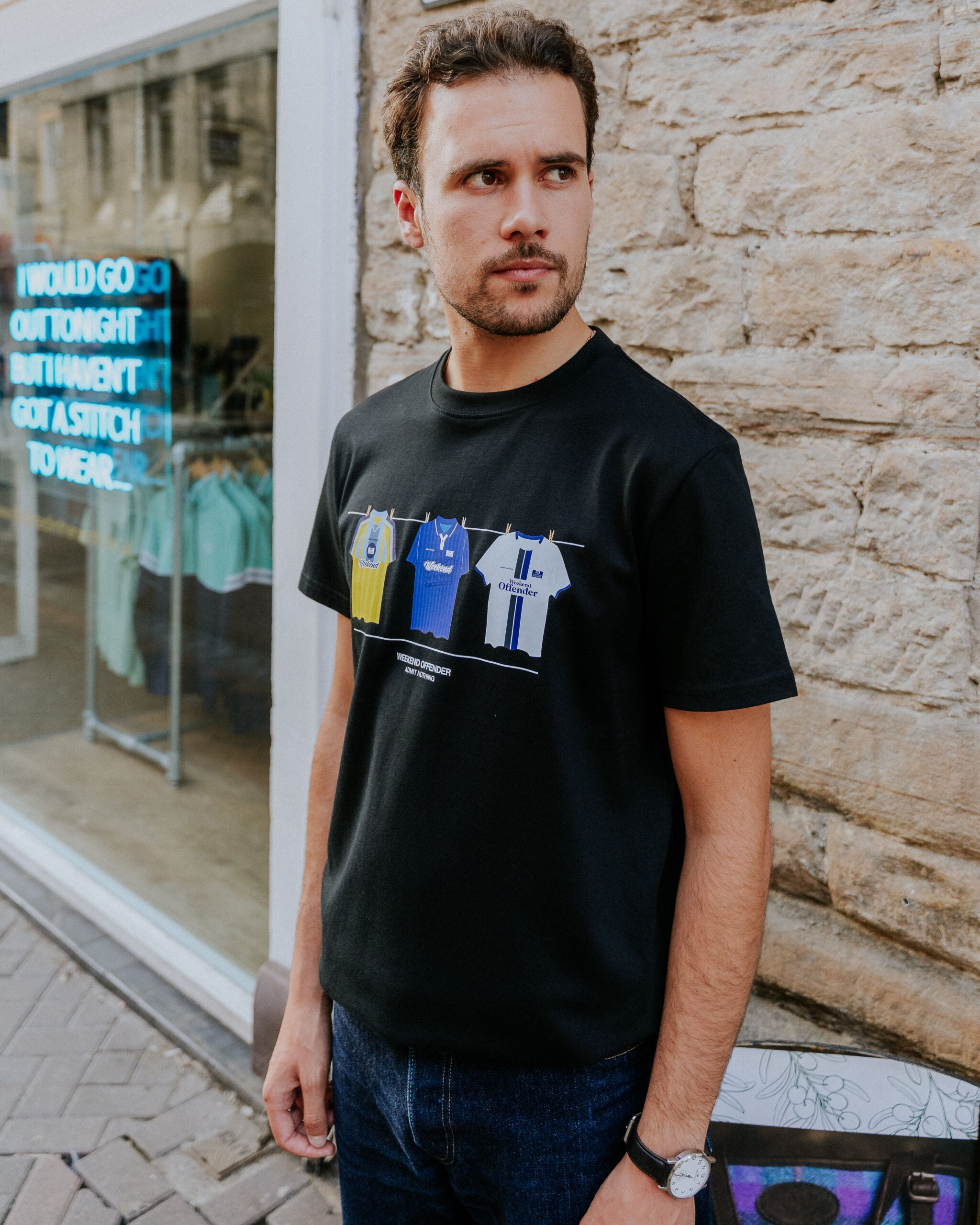 Weekend Offender Chelsea Washing Line Tee - Navy