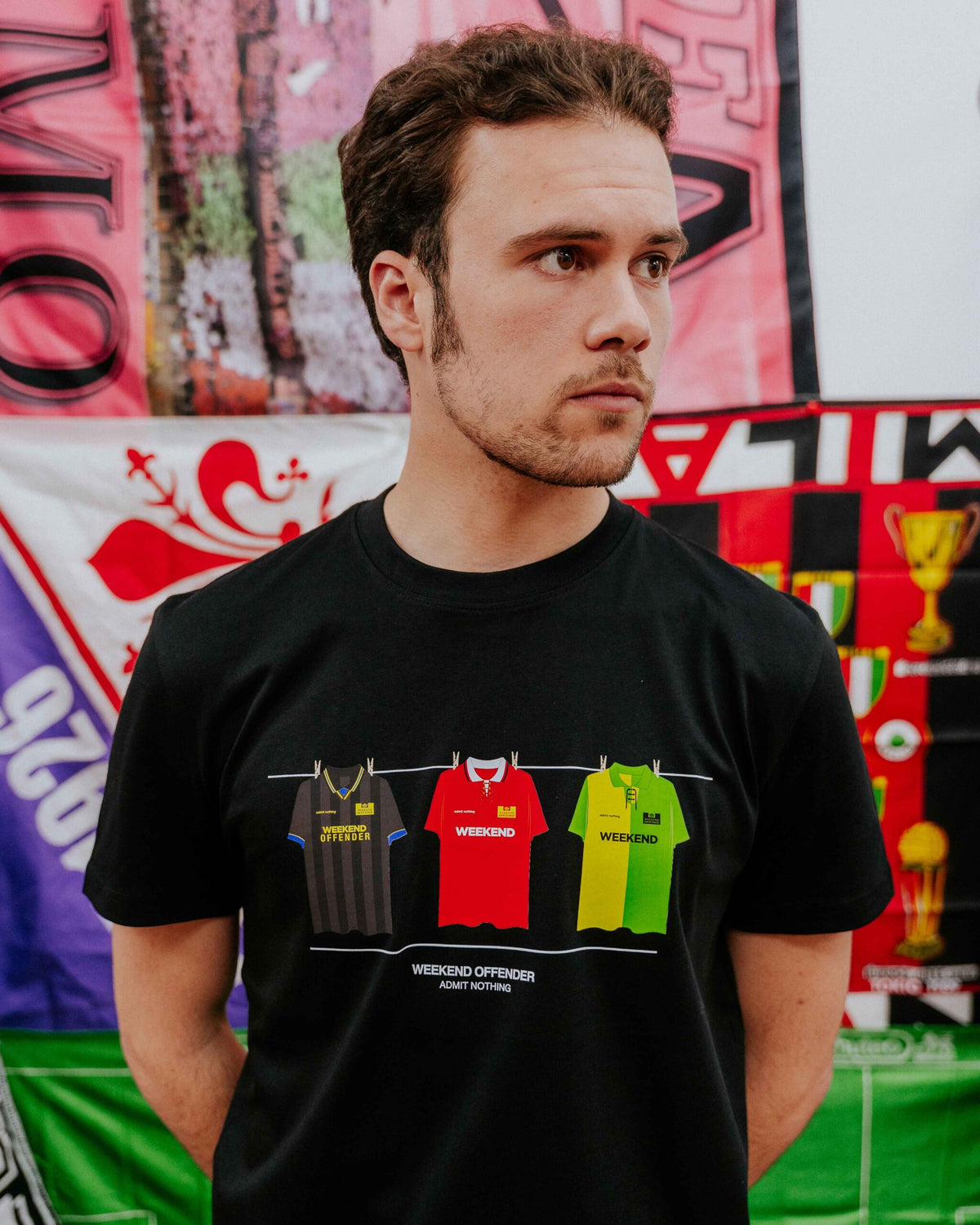 Weekend Offender Man Utd Washing Line Tee - Black