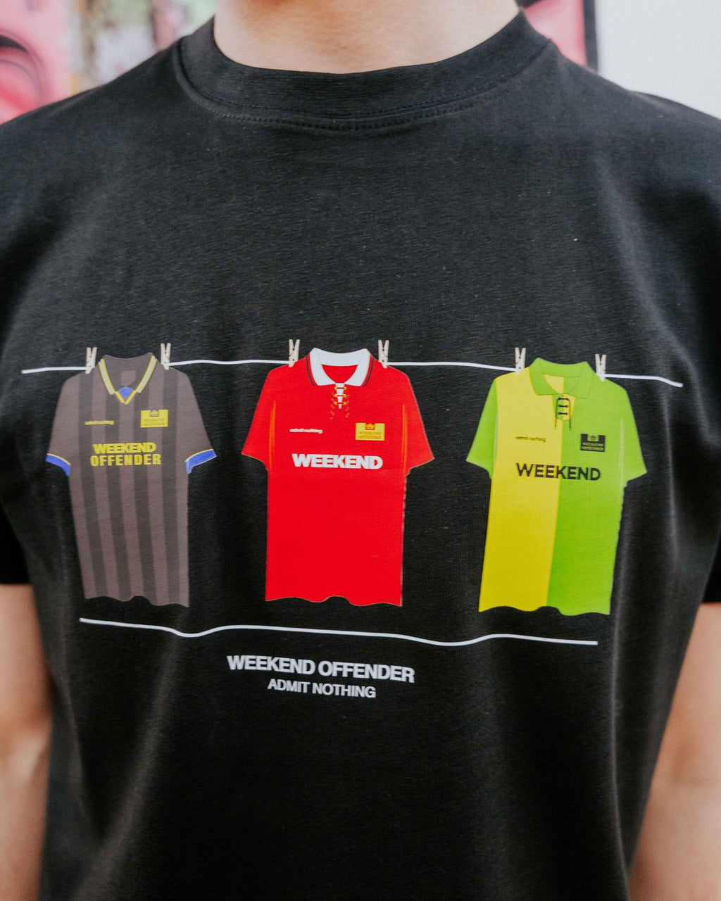 Weekend Offender Man Utd Washing Line Tee - Black