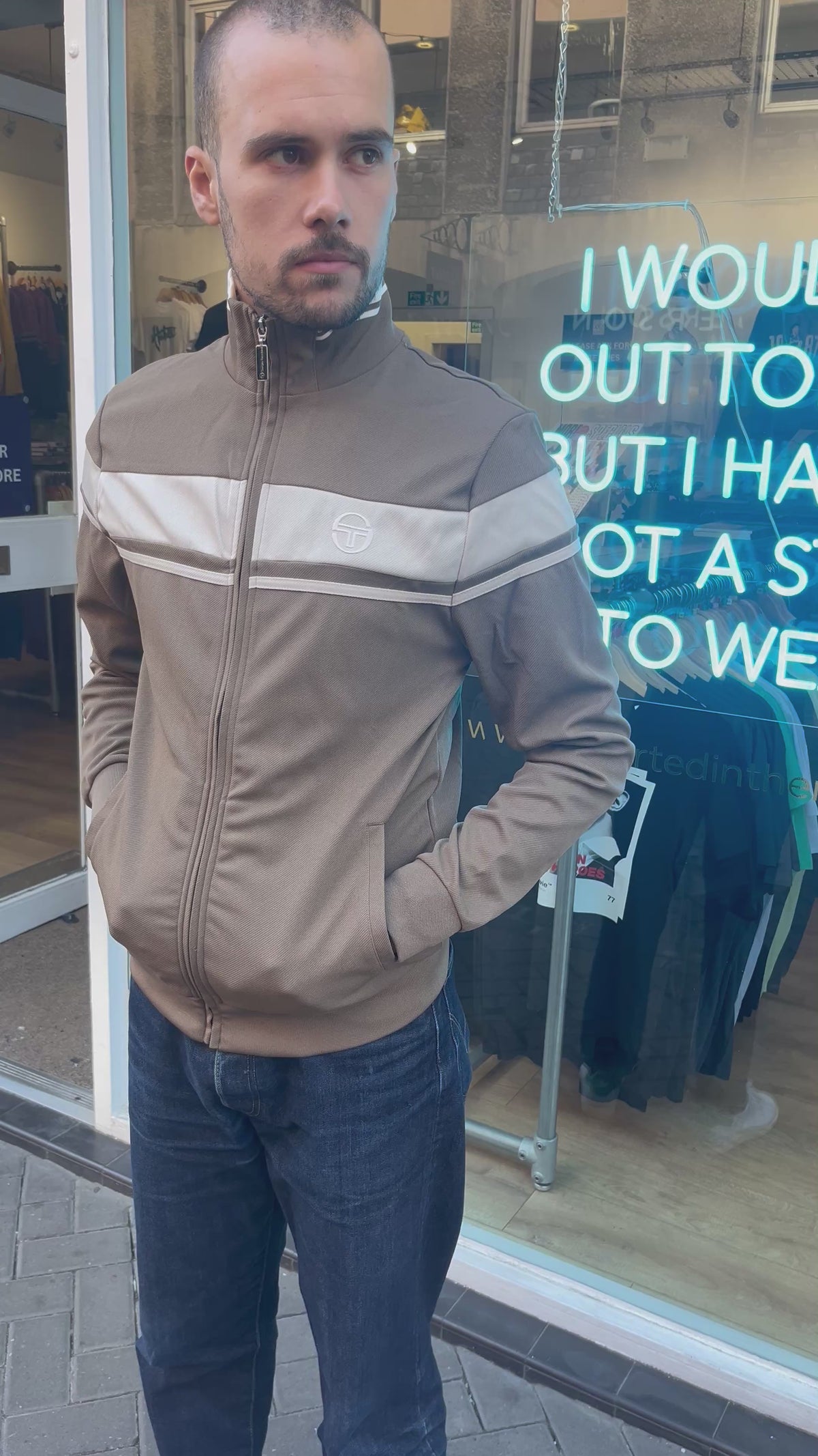 Sergio Tacchini Damarindo Track Top - Shitake Olive